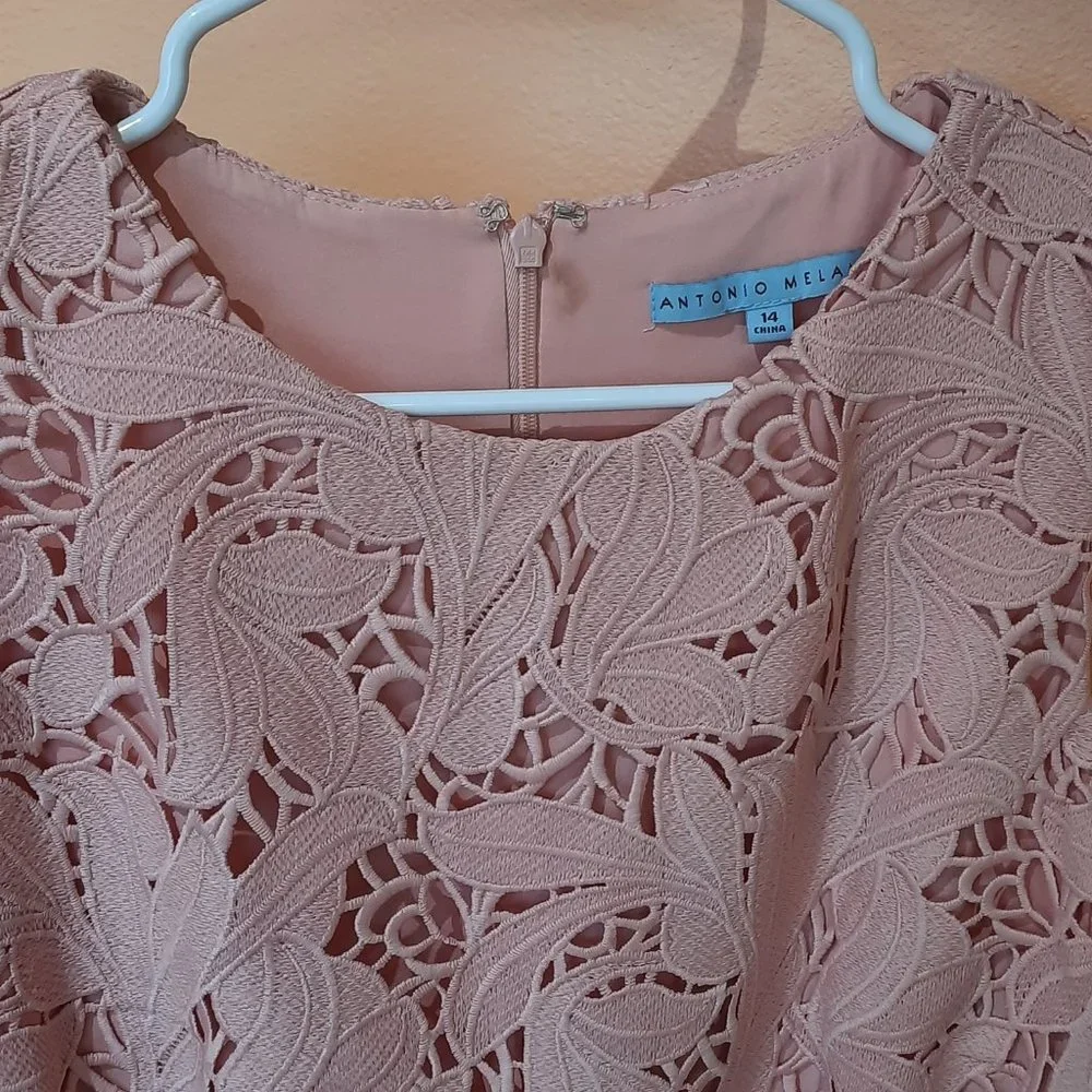 Everning Lace Dress Pink Color by Antonio Melani - Picture 5 of 5